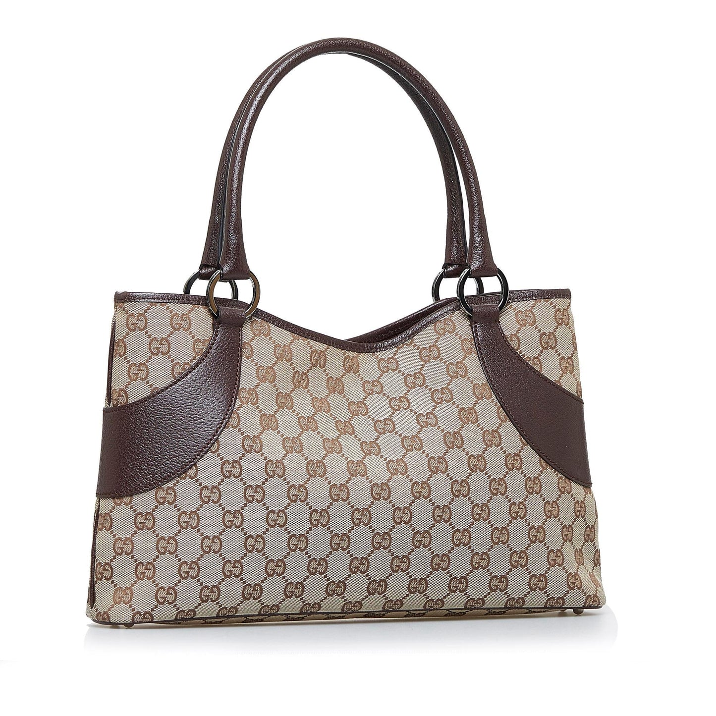 Gucci GG SHG-U8CAiL Canvas Calf Brown Tote Bag
