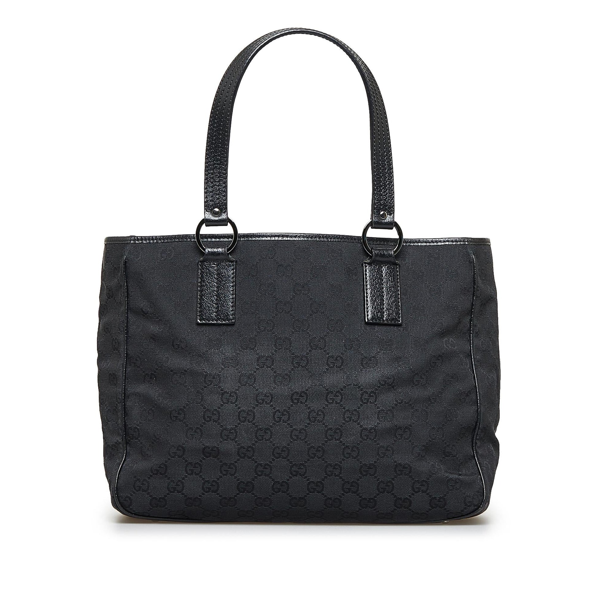 Gucci GG SHG-CxMDZ4 Canvas Calf Black Tote Bag