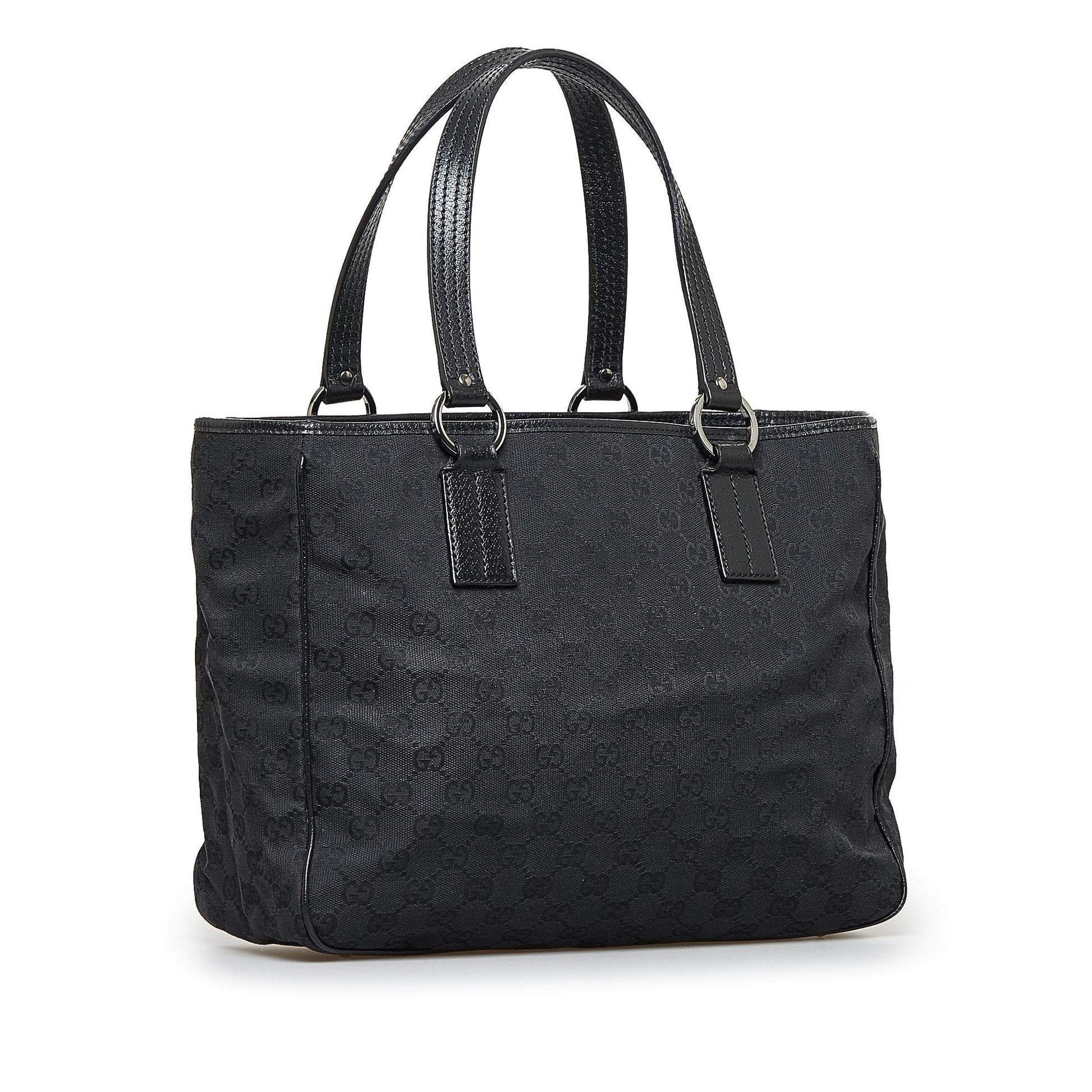 Gucci GG SHG-CxMDZ4 Canvas Calf Black Tote Bag