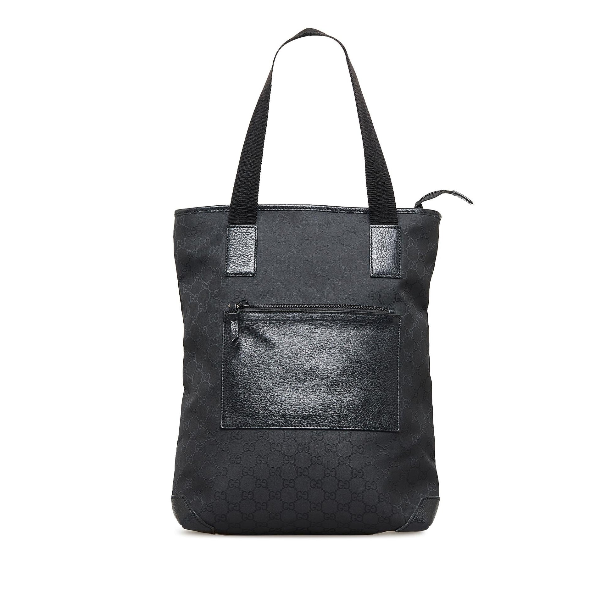 Gucci GG SHG-ZEXJn2 Canvas Calf Black Tote Bag