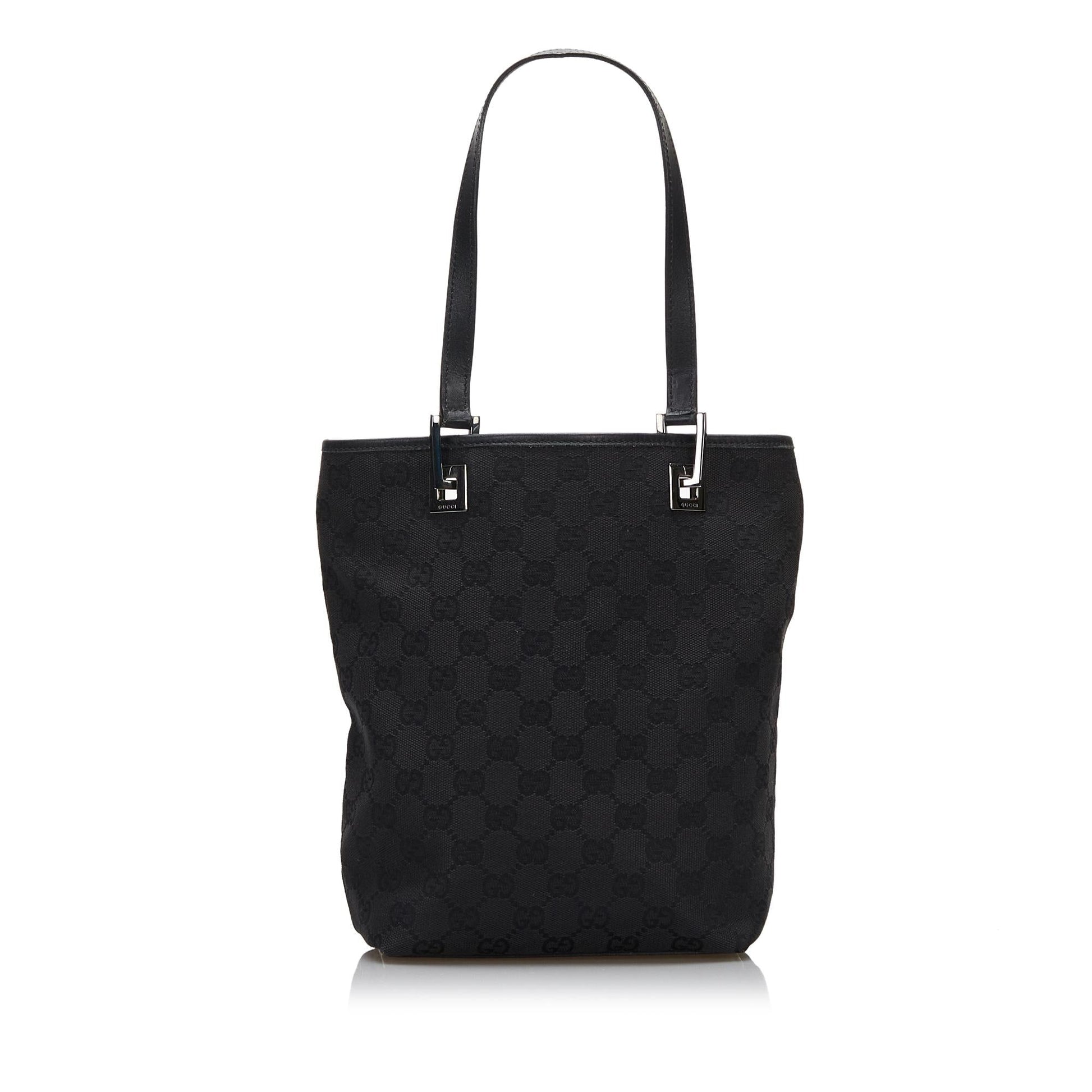 Gucci GG SHG-BFbEcv Canvas Black Tote Bag