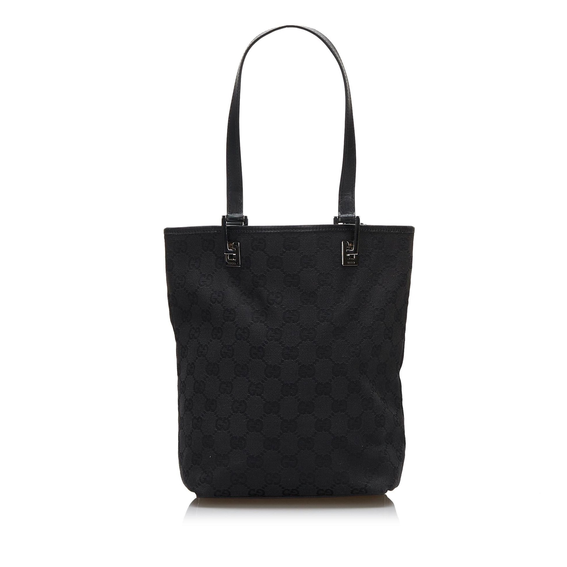 Gucci GG SHG-BFbEcv Canvas Black Tote Bag