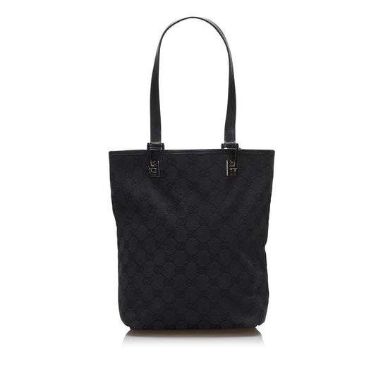 Gucci GG SHG-BFbEcv Canvas Black Tote Bag