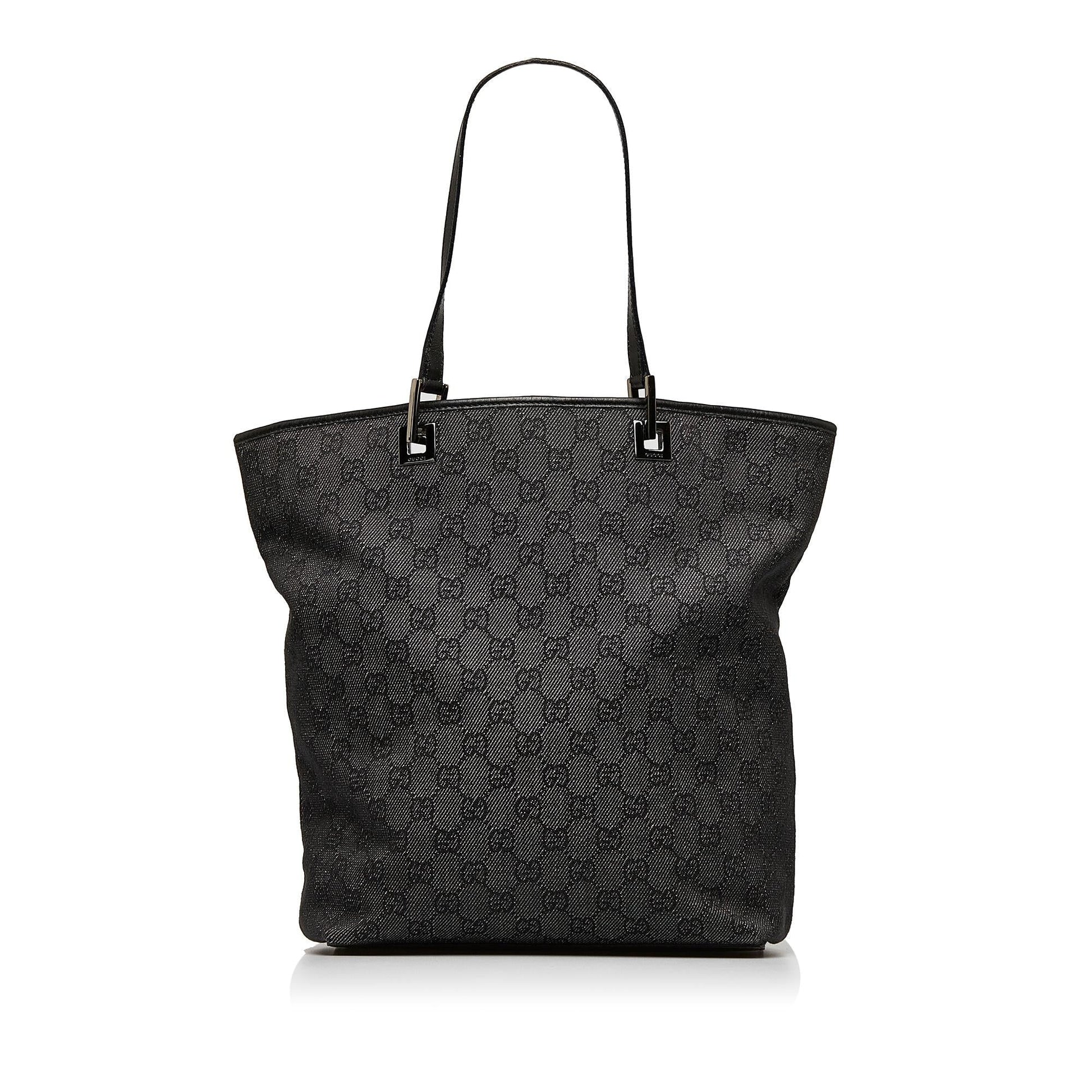 Gucci GG SHG-ZYtaqF Canvas Calf Black Tote Bag
