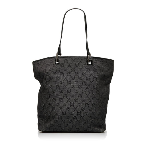 Gucci GG SHG-ZYtaqF Canvas Calf Black Tote Bag