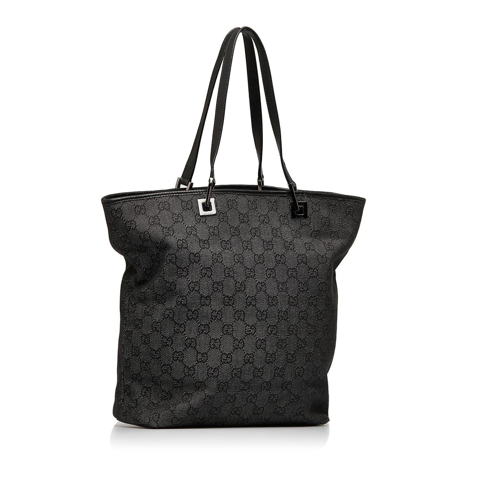 Gucci GG SHG-ZYtaqF Canvas Calf Black Tote Bag