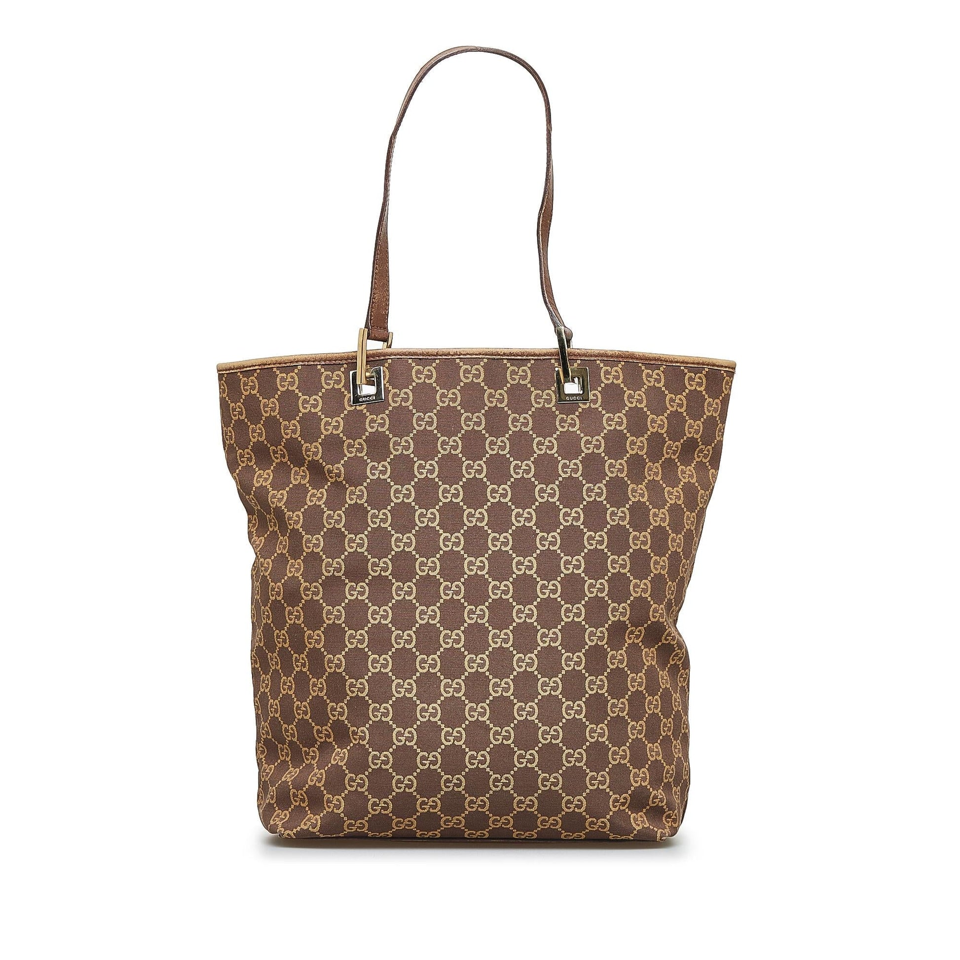 Gucci GG SHG-SAIPPx Canvas Calf Brown Tote Bag