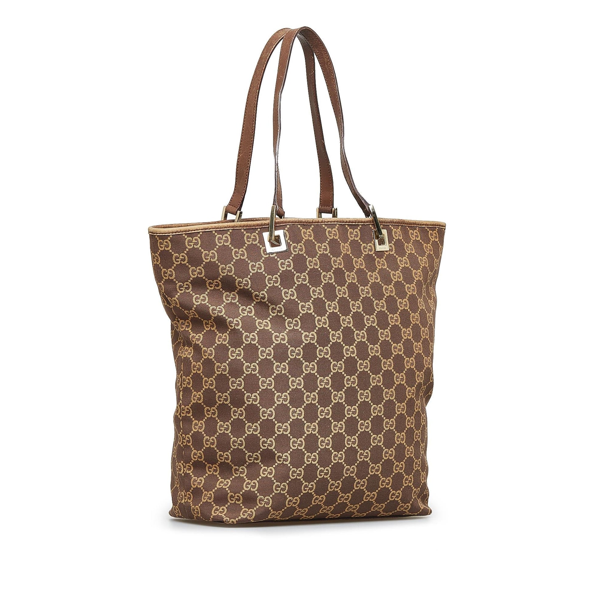 Gucci GG SHG-SAIPPx Canvas Calf Brown Tote Bag