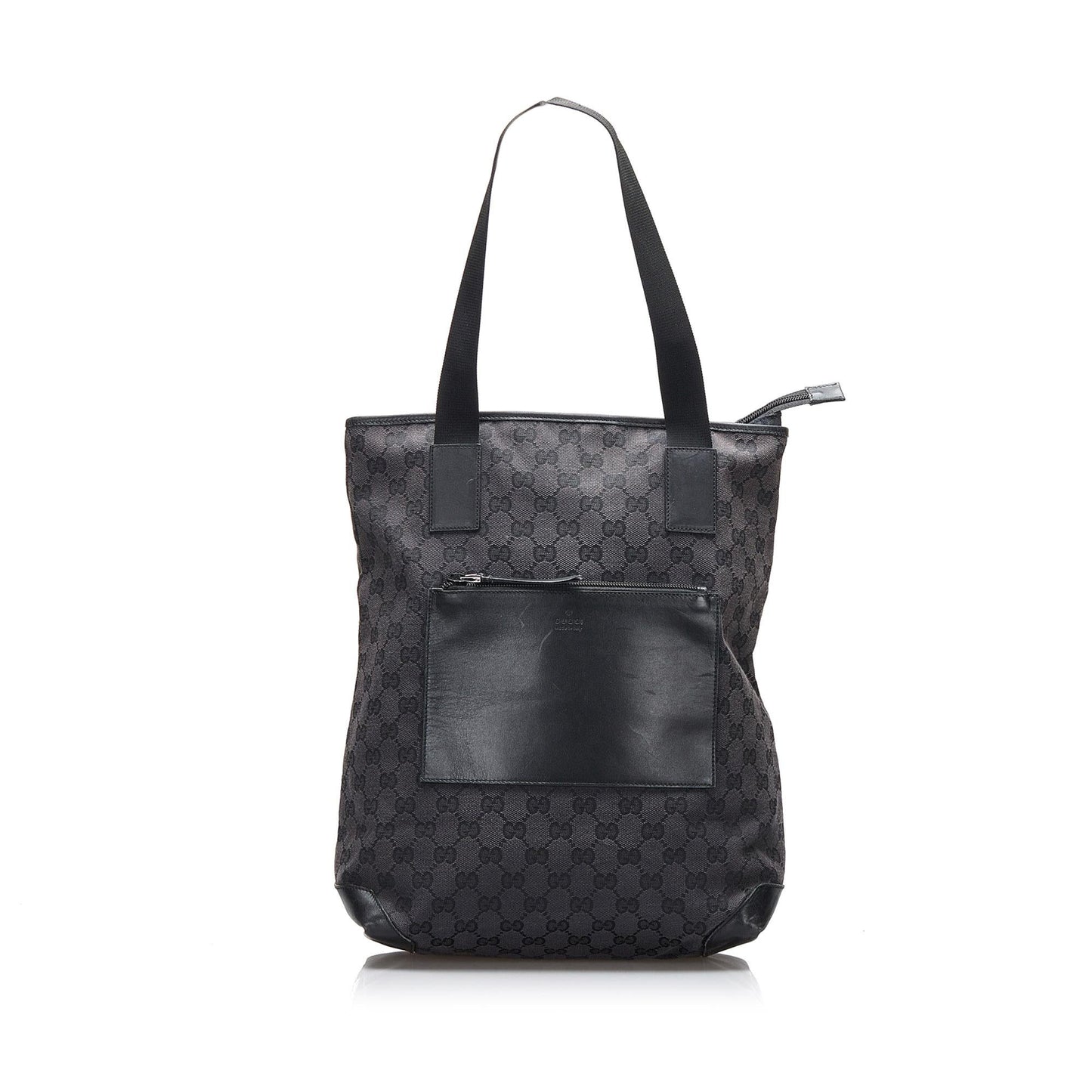 Gucci GG SHG-AtlGKp Canvas Calf Black Tote Bag