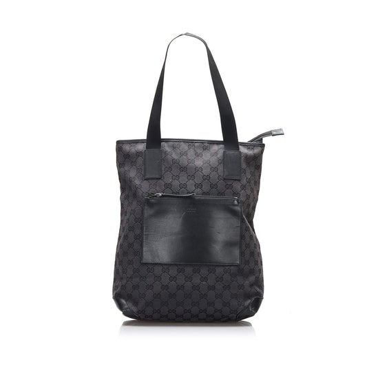 Gucci GG SHG-AtlGKp Canvas Calf Black Tote Bag