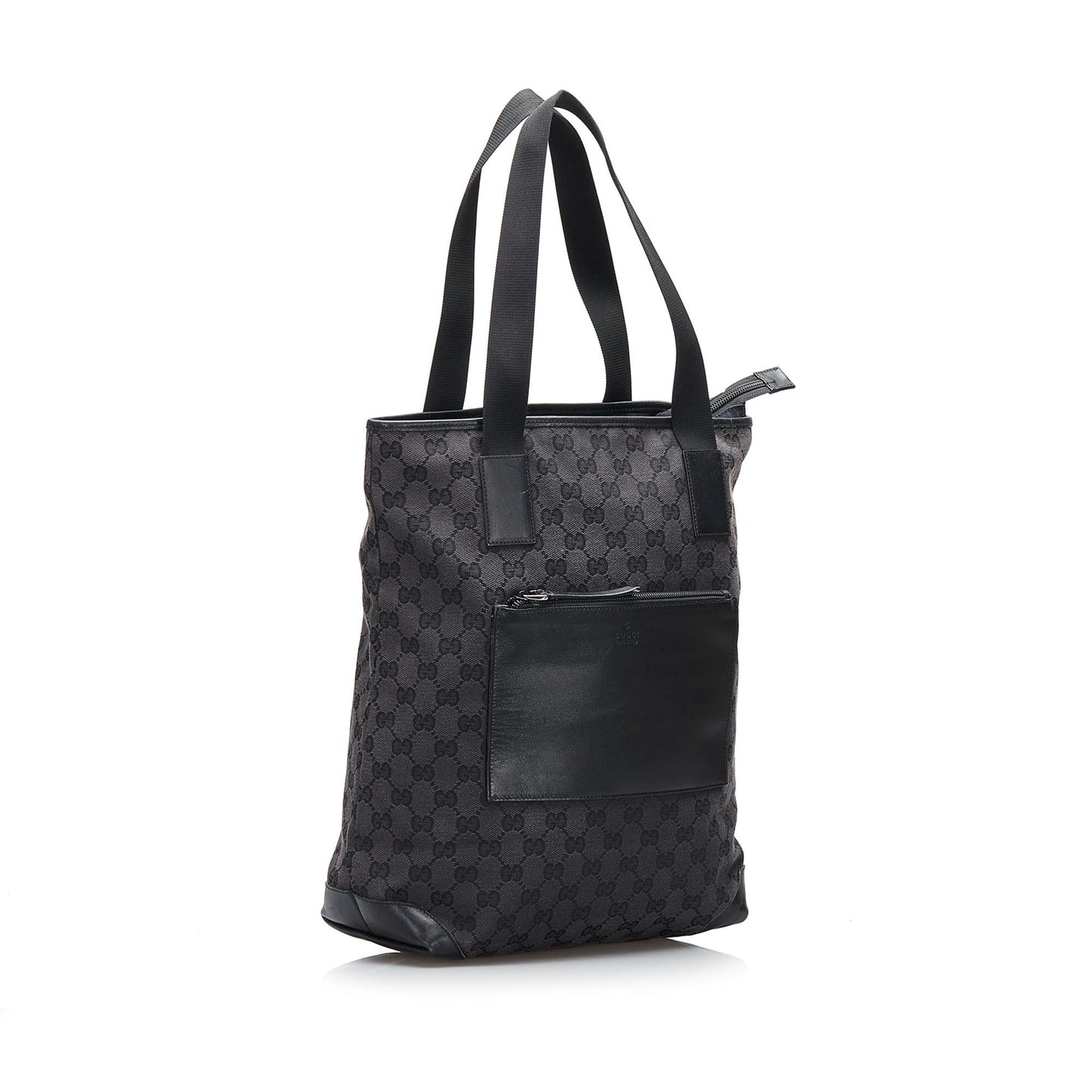 Gucci GG SHG-AtlGKp Canvas Calf Black Tote Bag