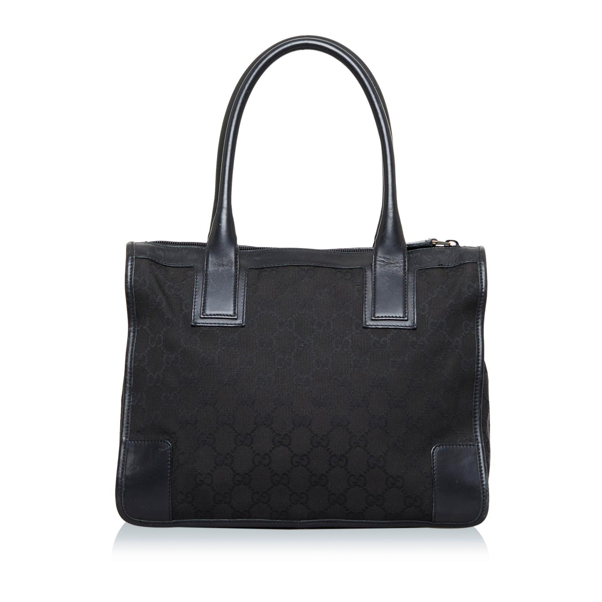 Gucci GG SHG-wFHuvA Canvas Calf Black Tote Bag