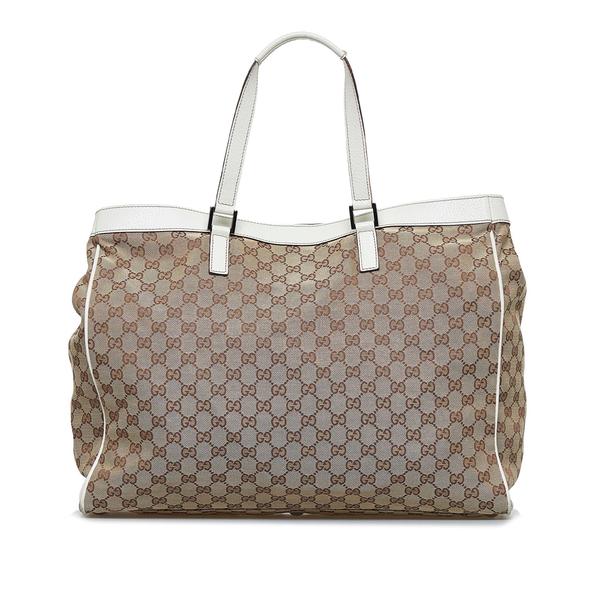 Gucci GG SHG-4HWOKn Canvas Brown Tote Bag