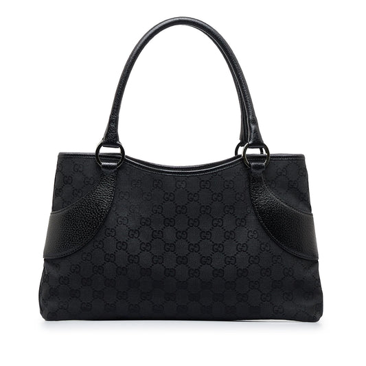 Gucci GG SHG-qmV878 Canvas Calf Black Tote Bag