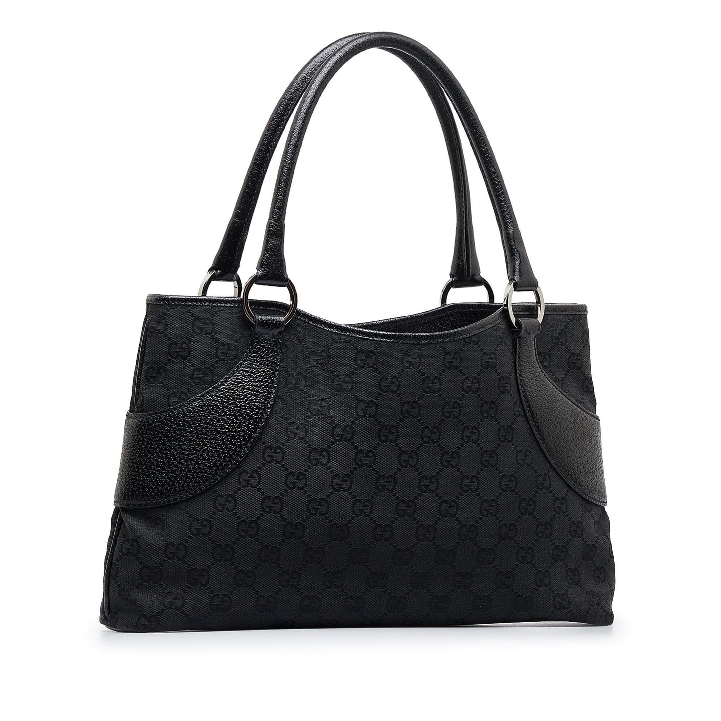 Gucci GG SHG-qmV878 Canvas Calf Black Tote Bag