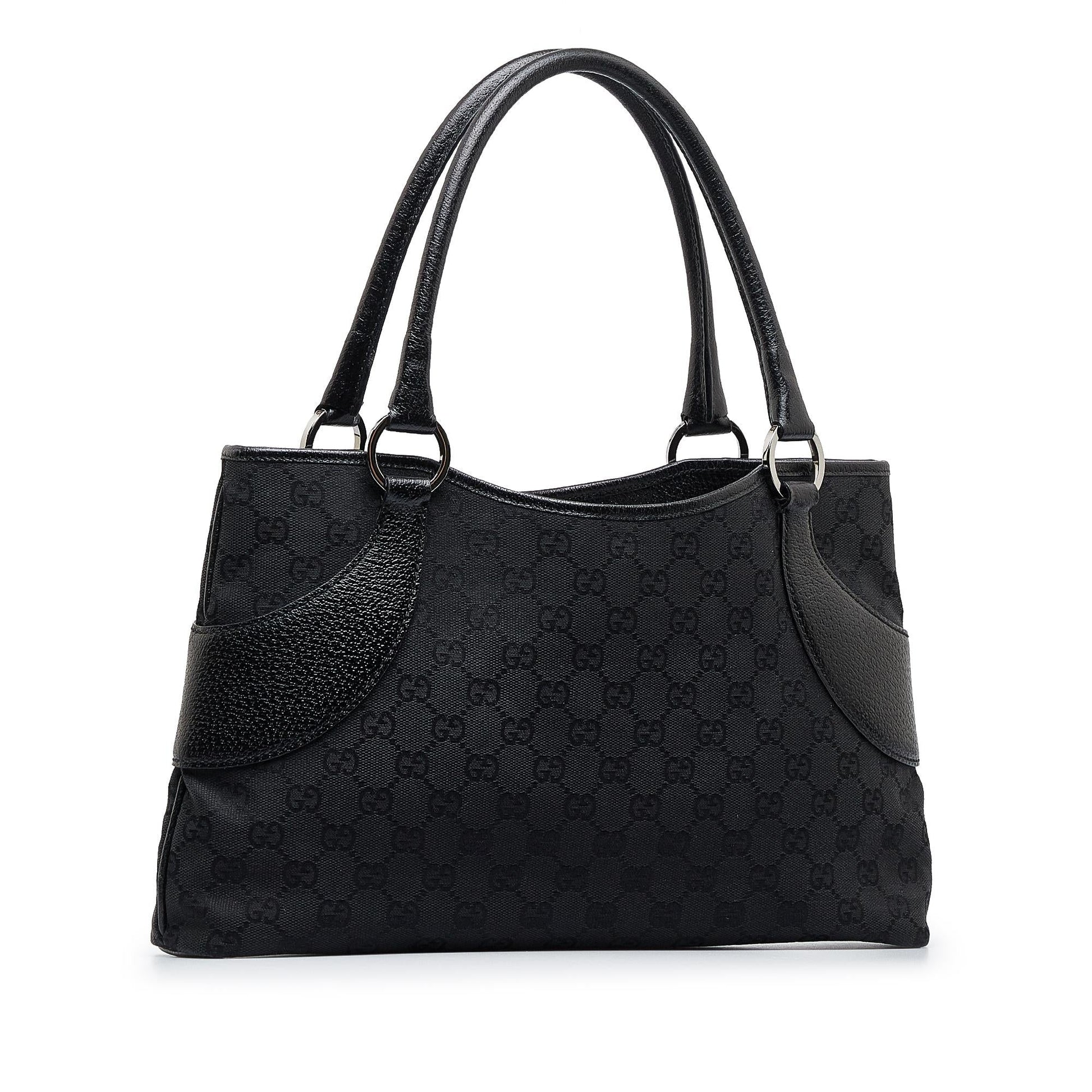 Gucci GG SHG-qmV878 Canvas Calf Black Tote Bag