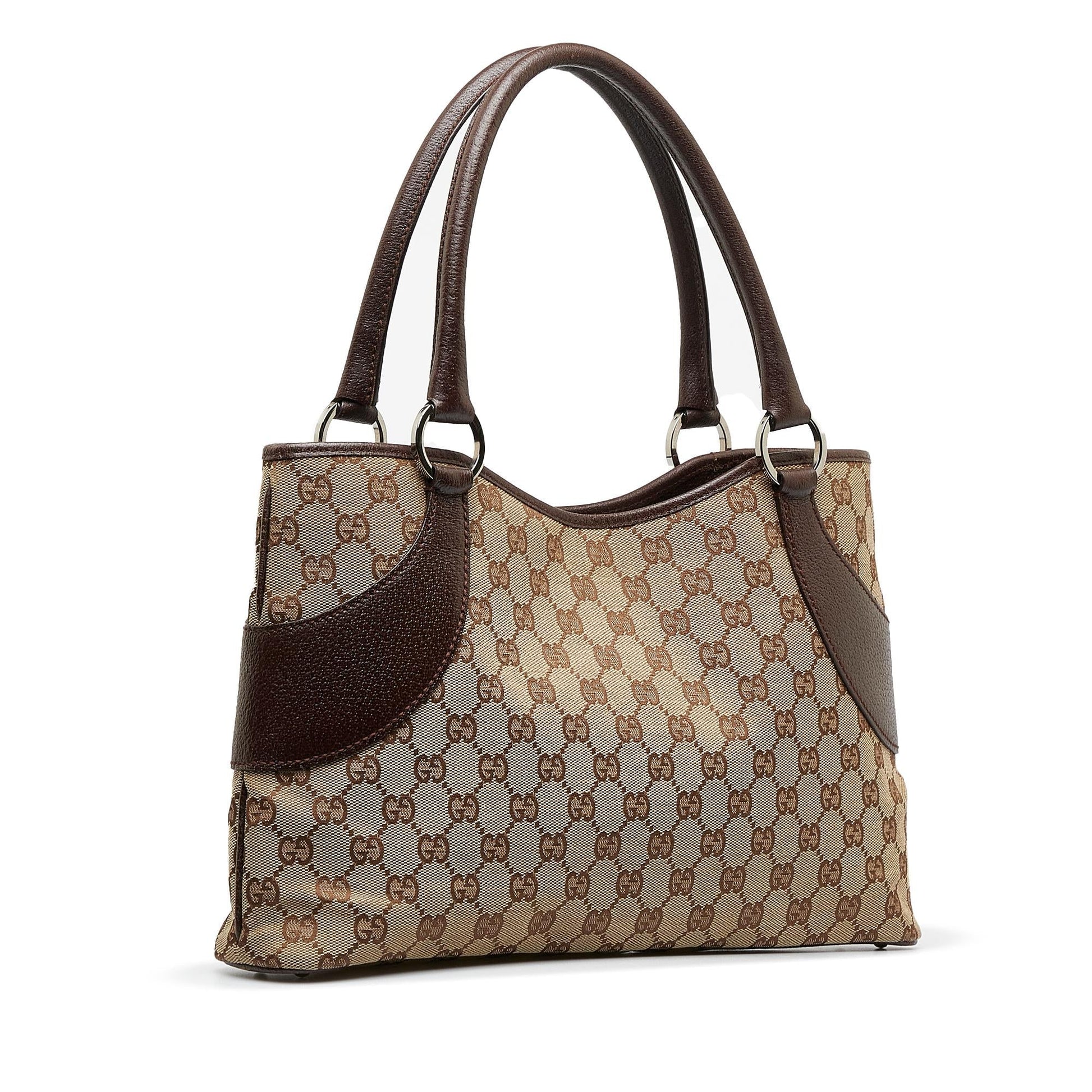 Gucci GG SHG-ddb69l Canvas Calf Brown Tote Bag