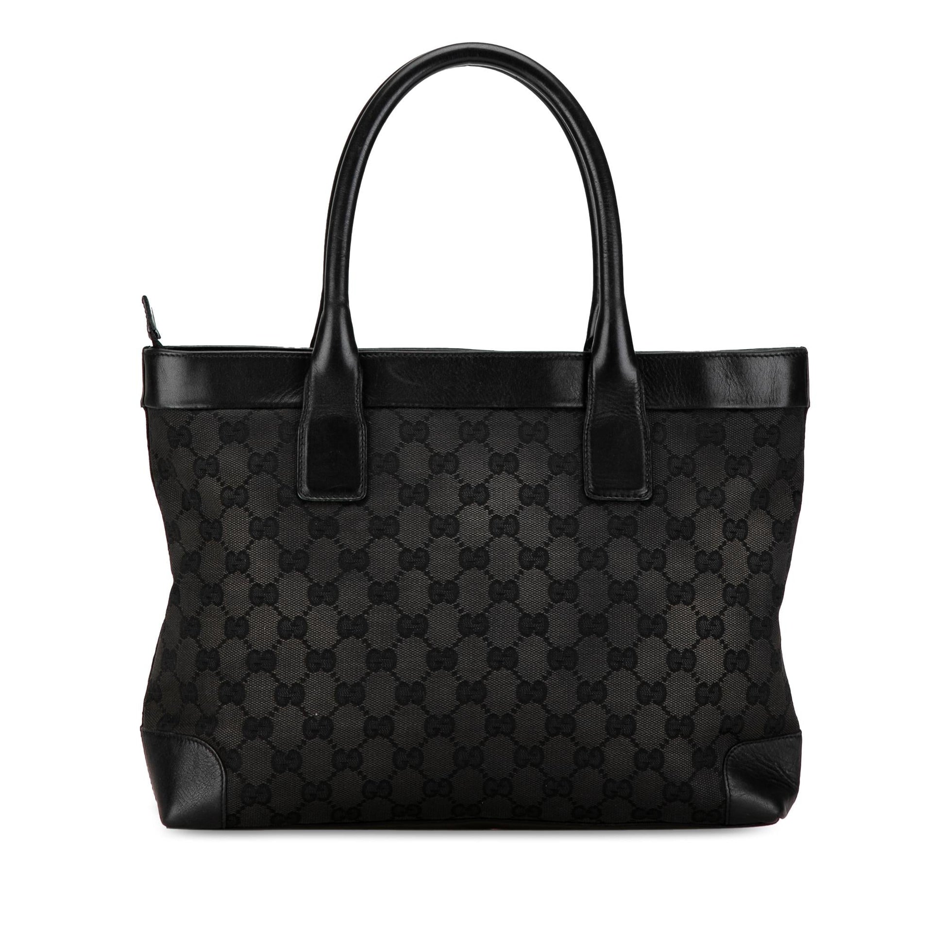 Gucci GG SHG-M4BQrB Canvas Calf Black Tote Bag