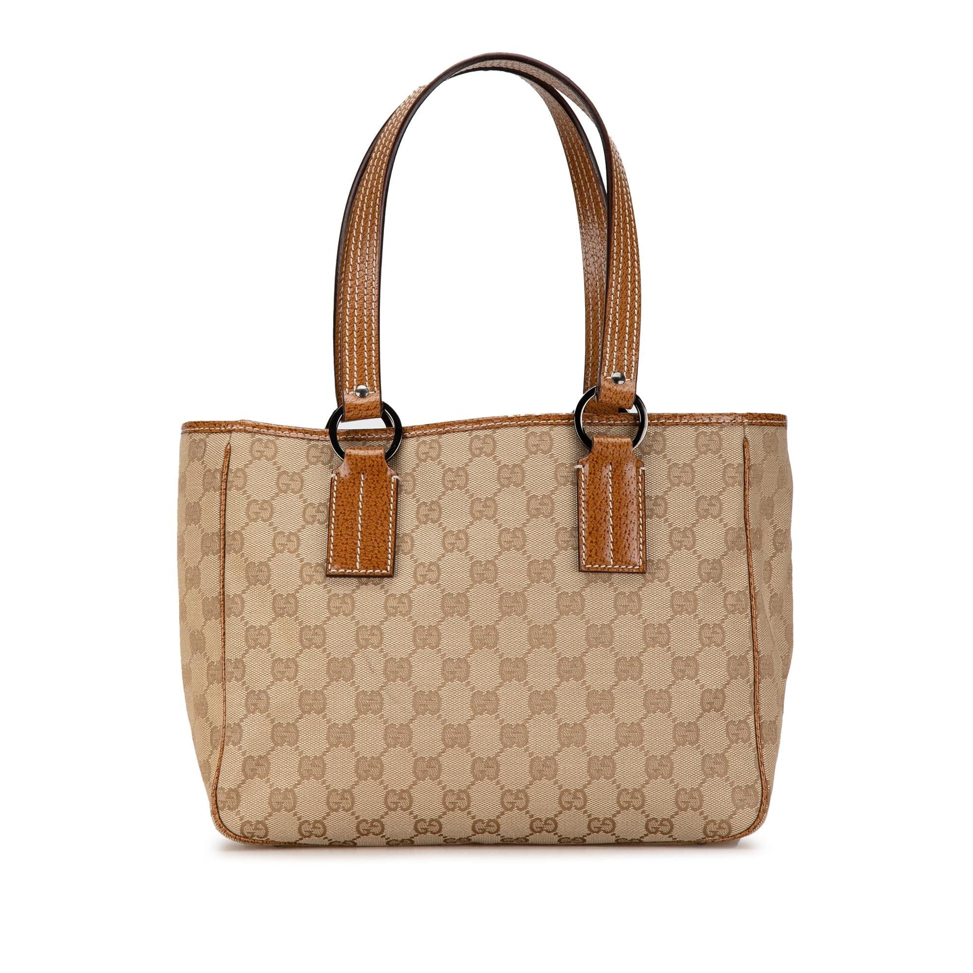 Gucci GG SHG-Pj7dN0 Canvas Calf Brown Tote Bag