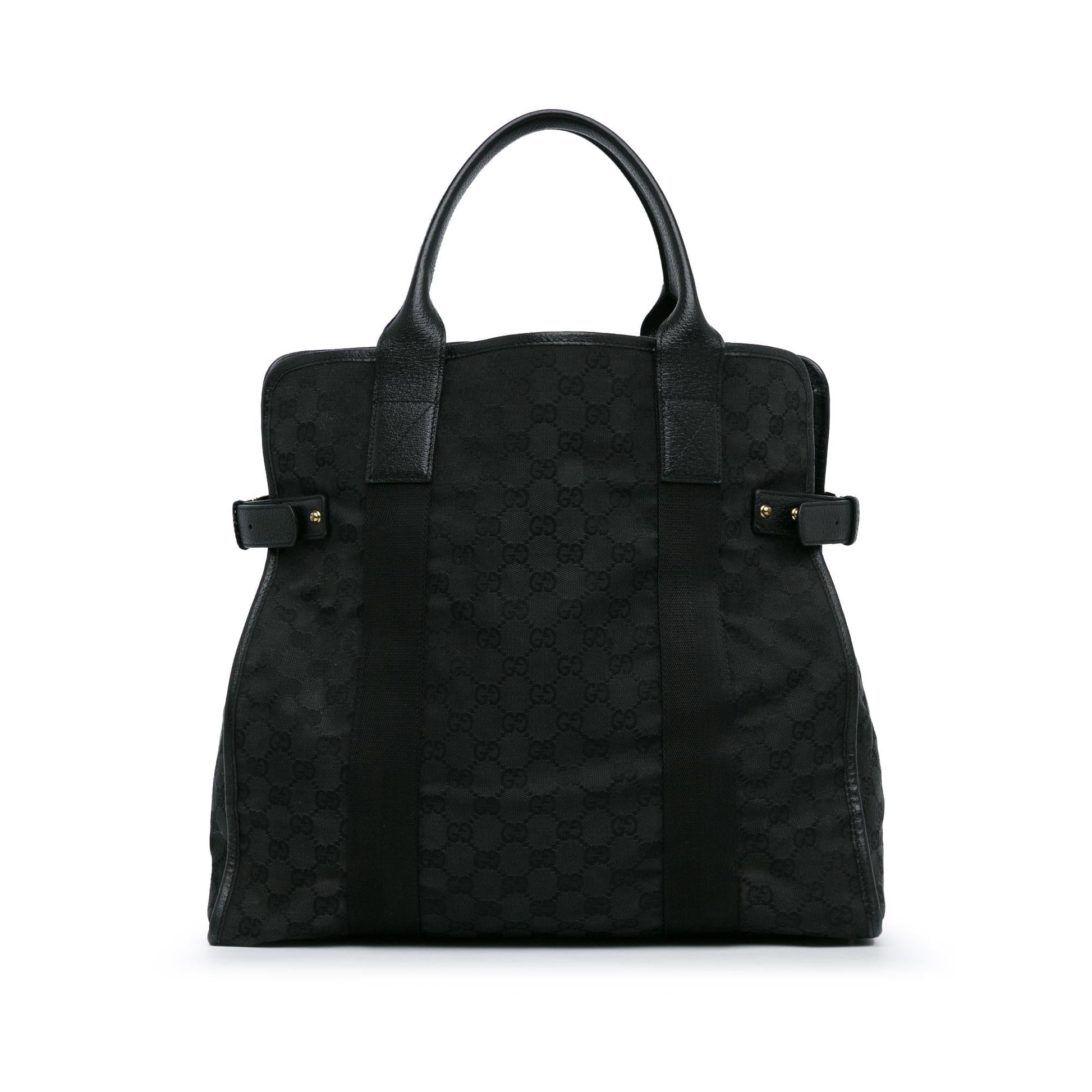 Gucci GG SHG-s9WkWs Canvas Black Tote Bag