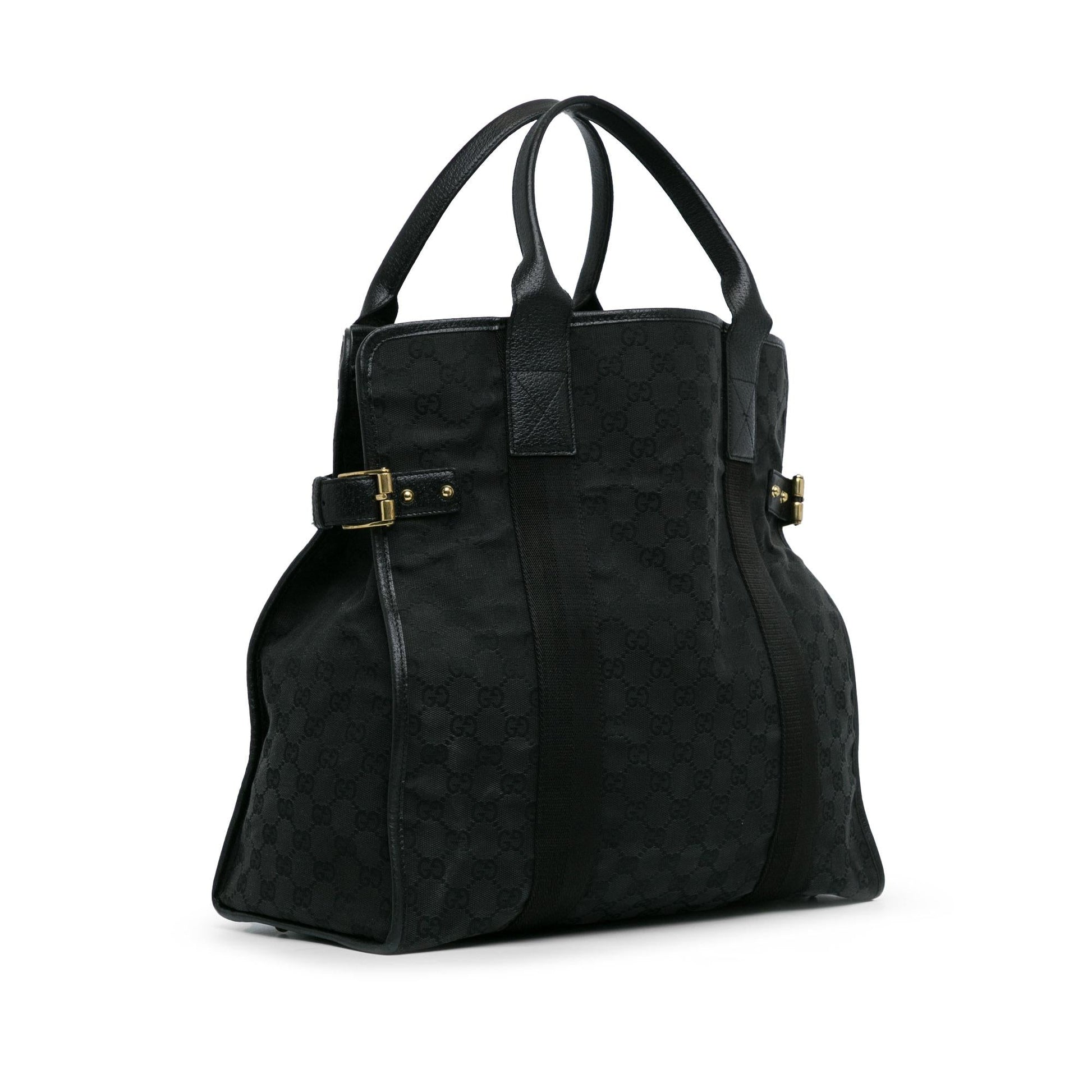 Gucci GG SHG-s9WkWs Canvas Black Tote Bag