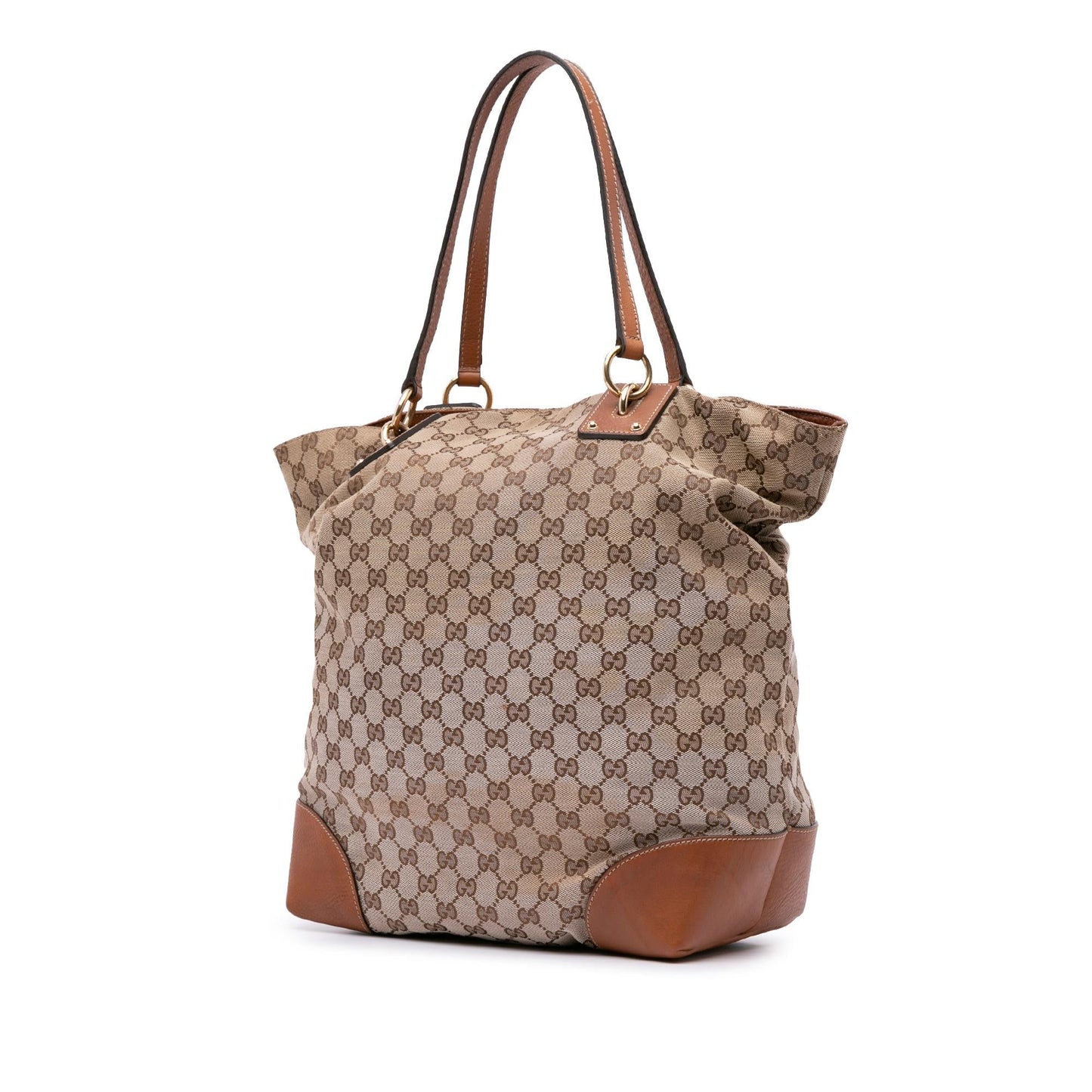 Gucci GG SHG-4i1YWN Canvas Calf Brown Tote Bag
