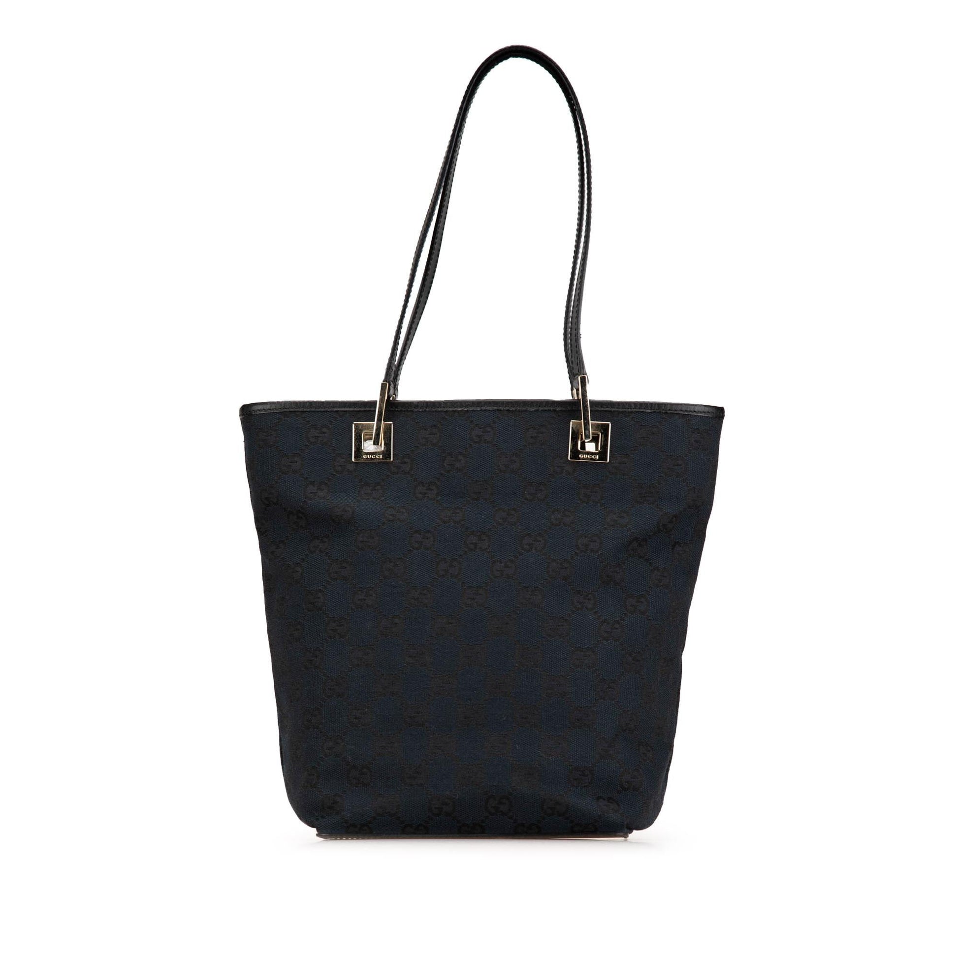 Gucci GG SHG-jHxFxZ Canvas Calf Black Tote Bag