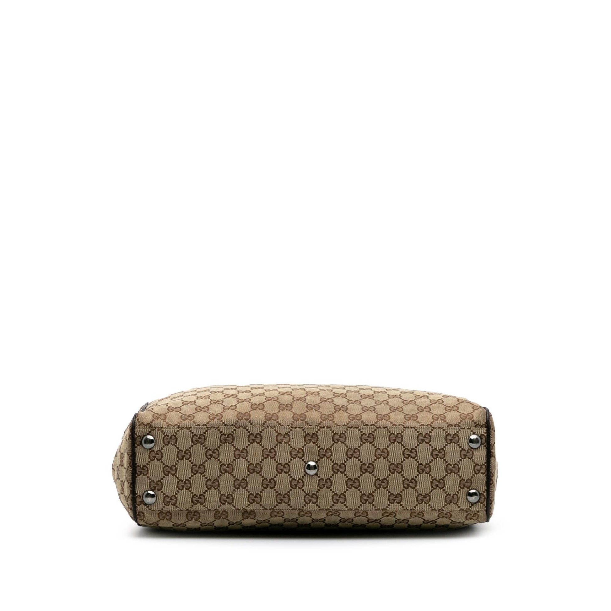 Gucci GG Canvas Brown Tote Bag Tote 12