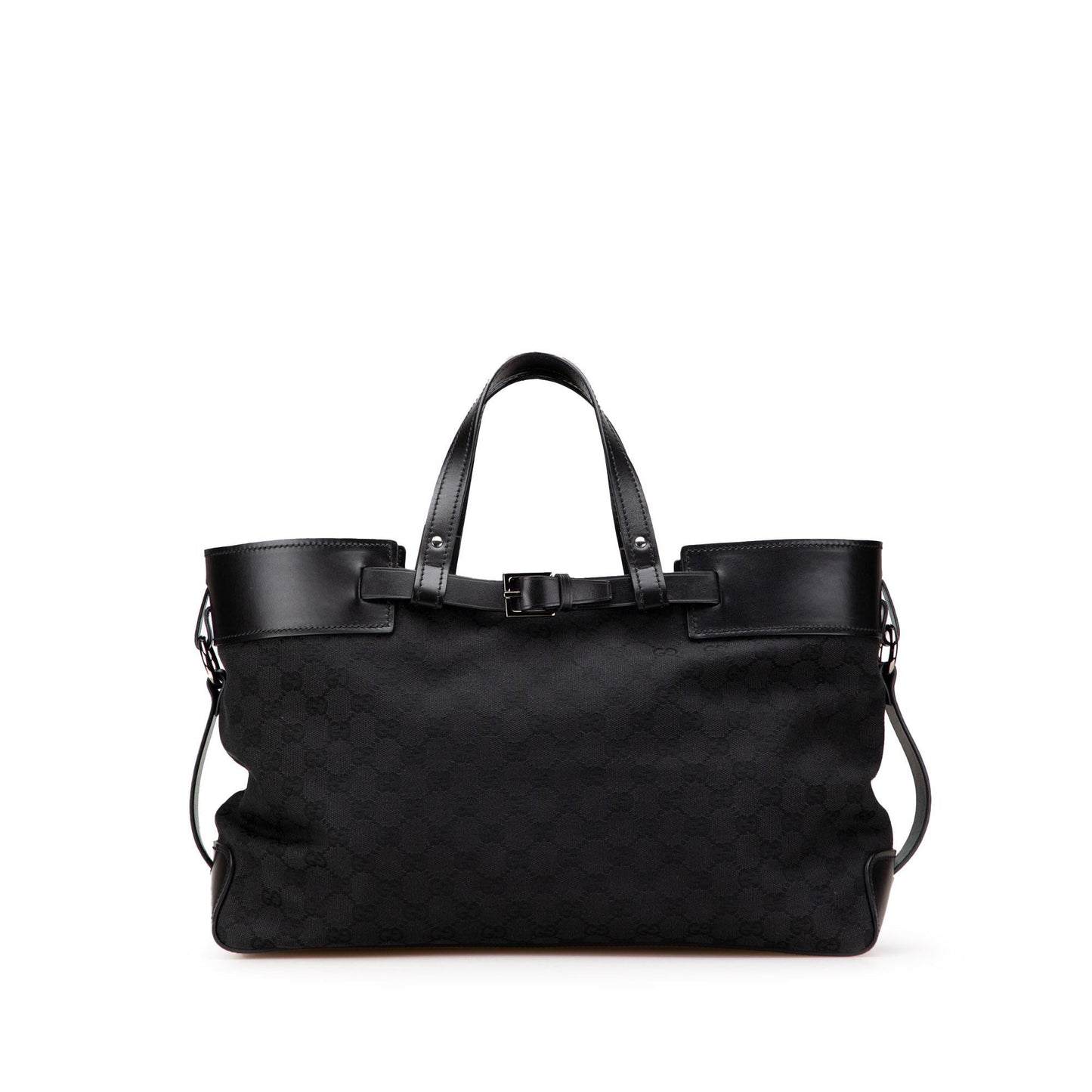 Gucci GG Canvas Calf Black Tote Bag