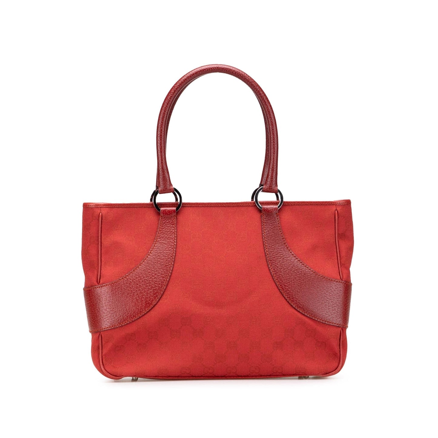 Gucci GG Canvas Calf Red Tote Bag
