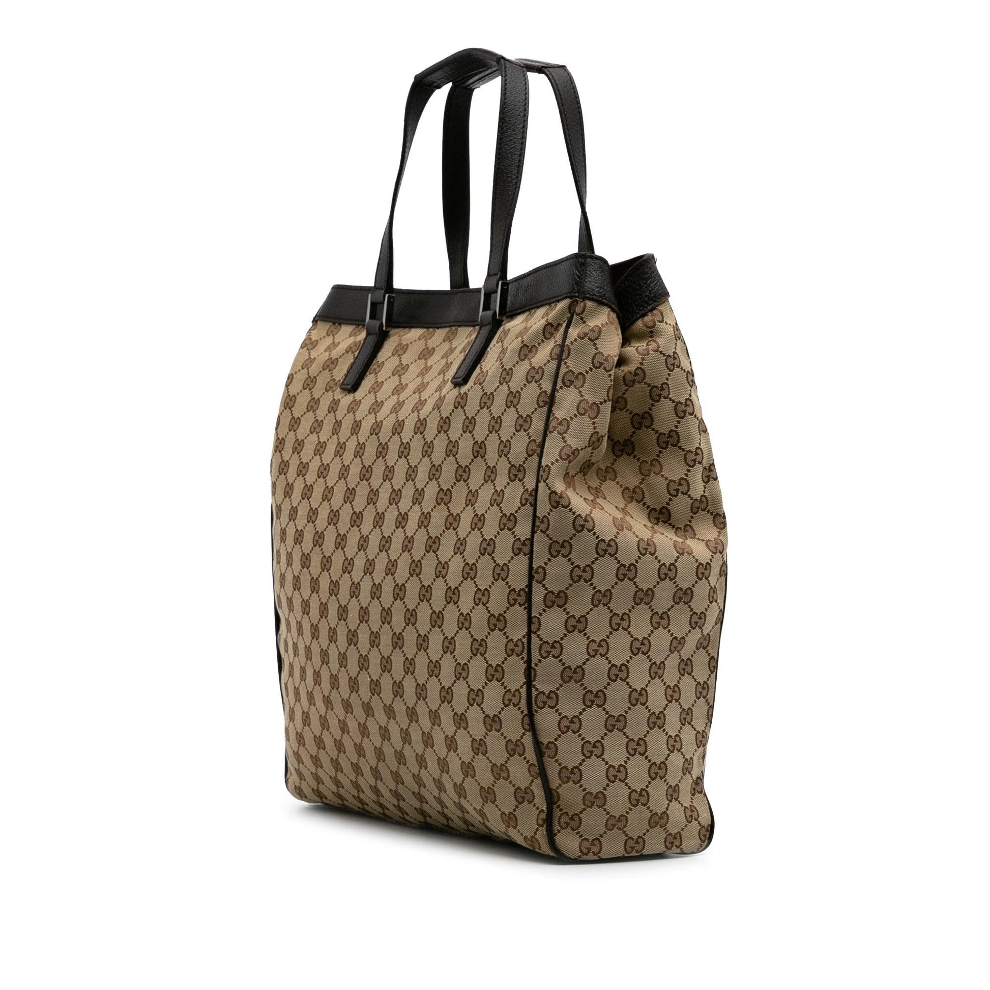 Gucci GG Canvas Brown Tote Bag Tote 25