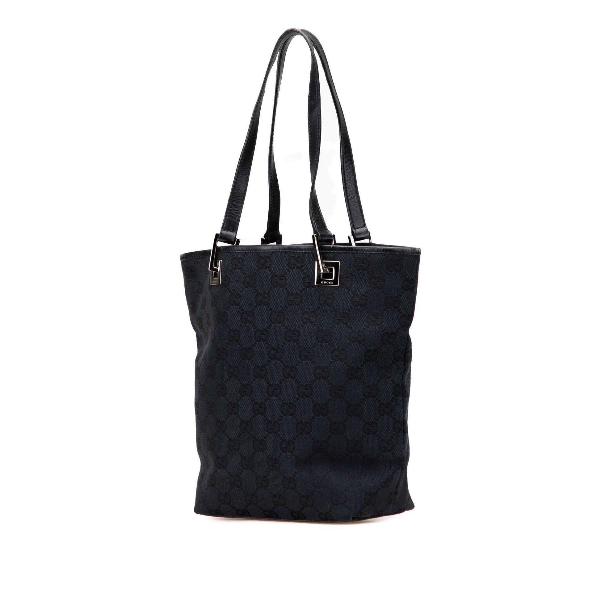 Gucci GG Canvas Calf Blue Tote Bag Tote 30