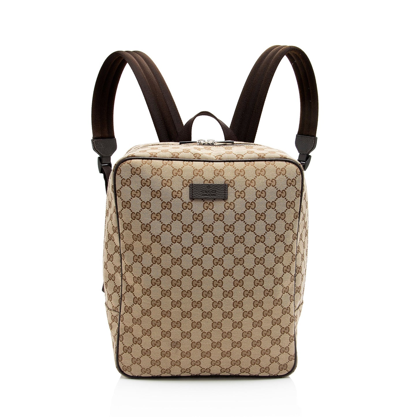 Gucci GG Backpack SHF-mbgwWQ Leather Canvas Nylon Brown Shoulder Bag