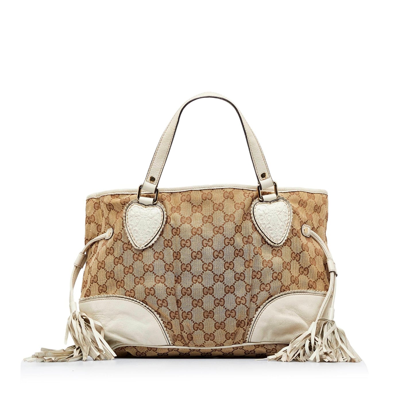 Gucci GG Tribeca SHG-lHMEpa Canvas Calf White Brown Tote Bag