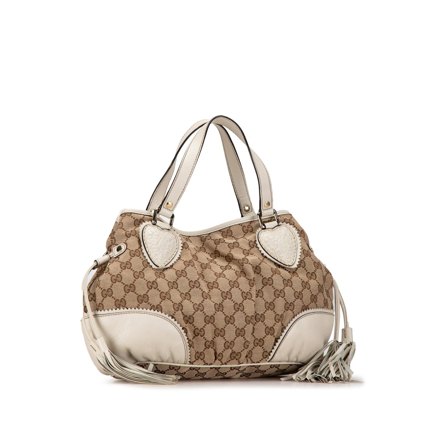 Gucci GG Tribeca SHG-KMsEsP Canvas Calf White Brown Tote Bag