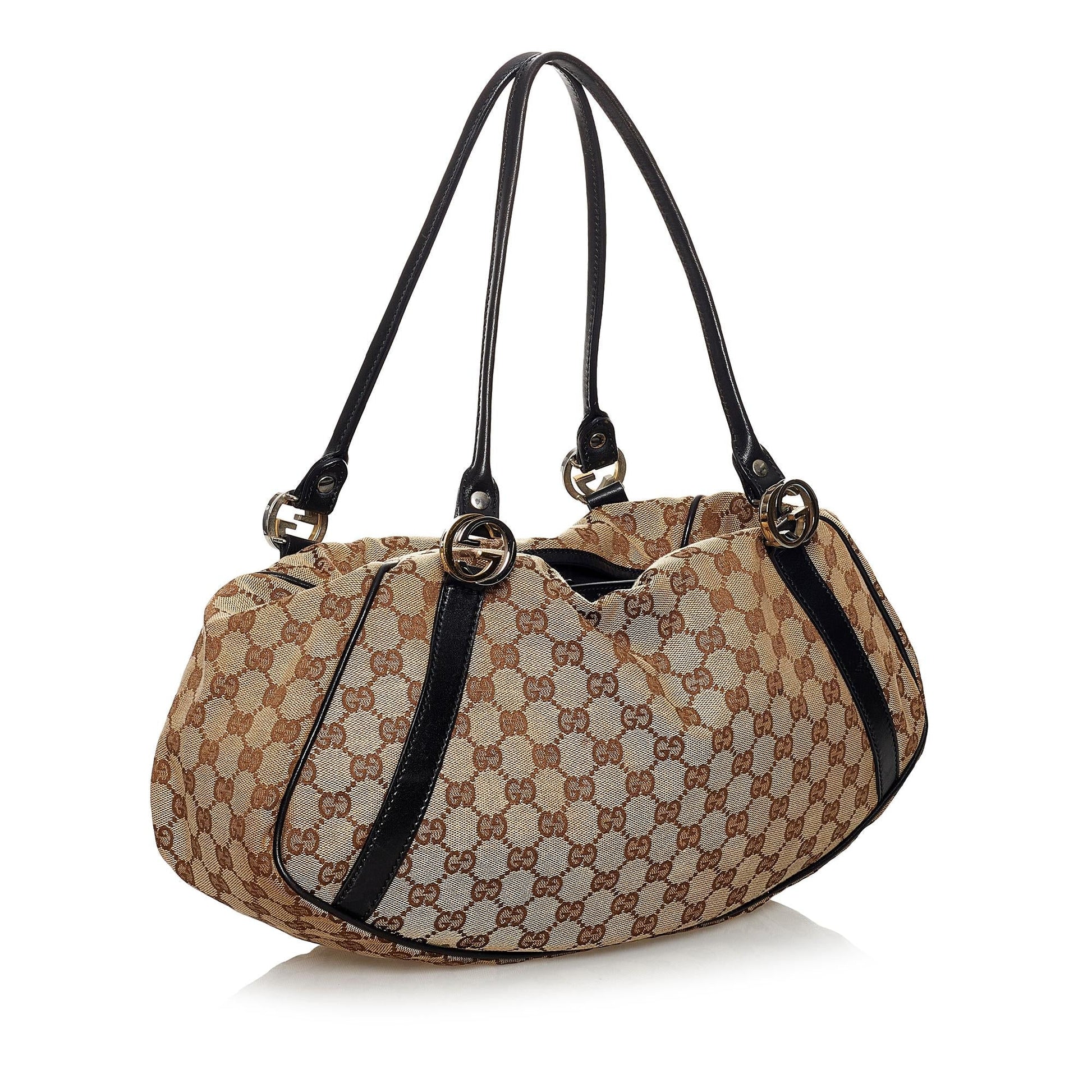 Gucci GG Twin SHG Canvas Brown Shoulder Bag