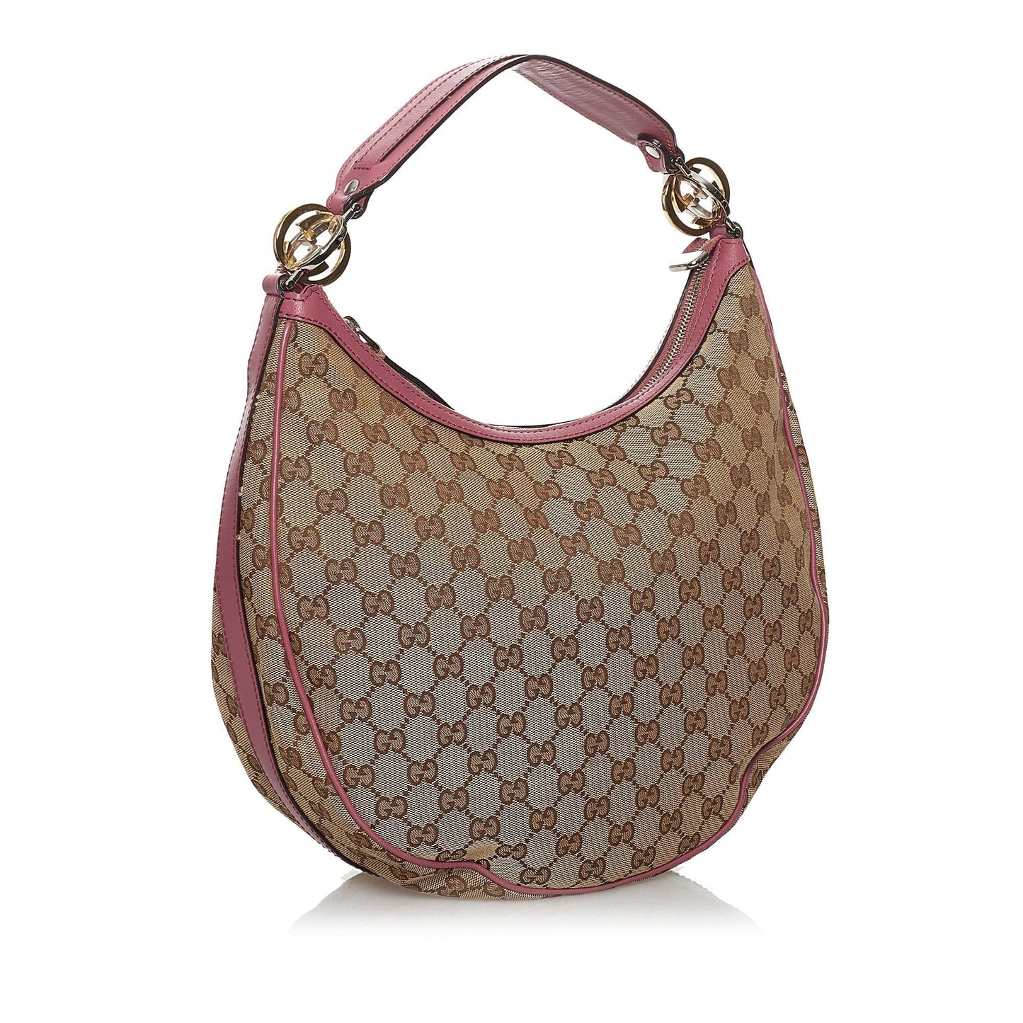 Gucci GG Twins SHG Canvas Brown Pink Shoulder Bag