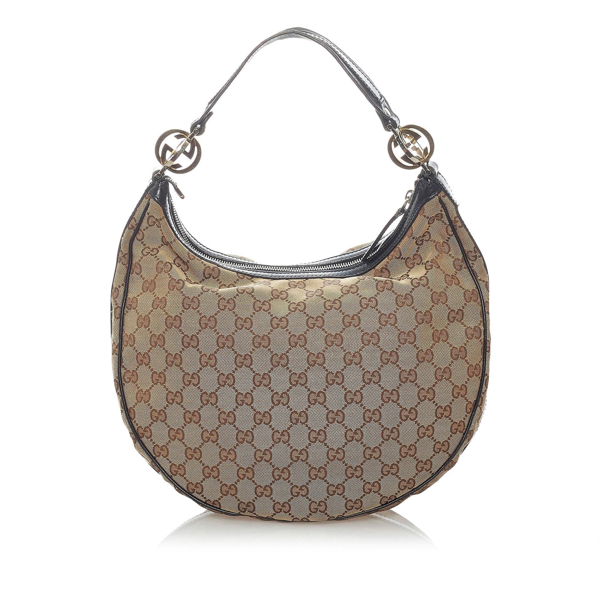 Gucci GG Twins SHG Canvas Brown Shoulder Bag