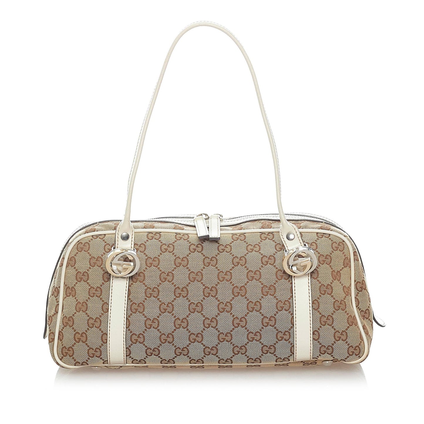 Gucci GG Twins SHG Canvas White Brown Shoulder Bag
