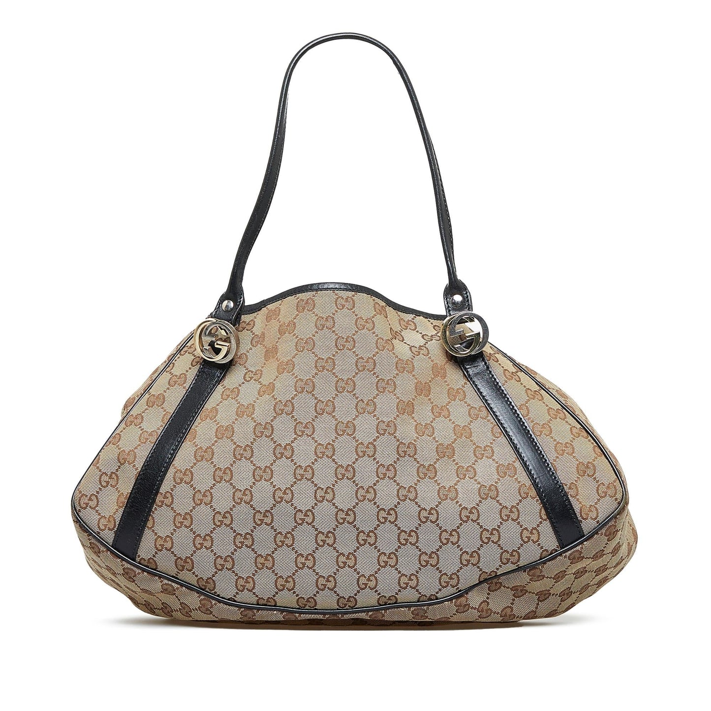 Gucci GG Twins SHG-jumYPU Canvas Calf Brown Tote Bag