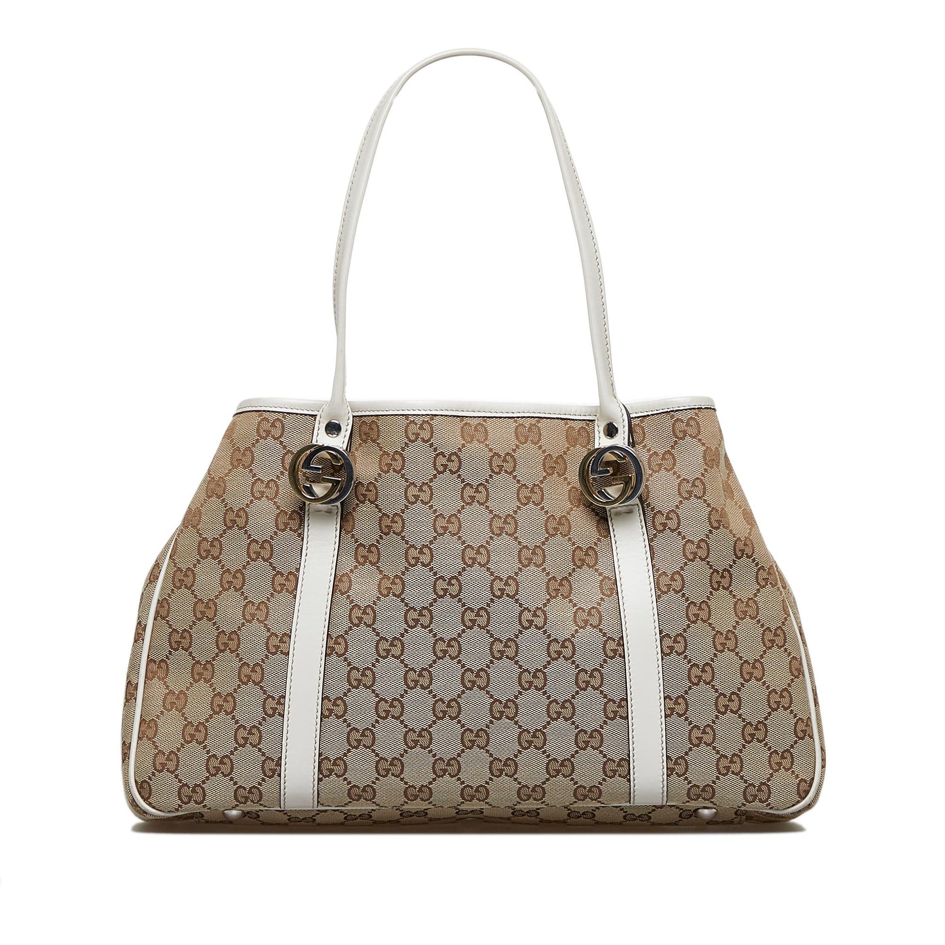 Gucci GG Twins SHG-5uIQ9f Canvas Brown Tote Bag