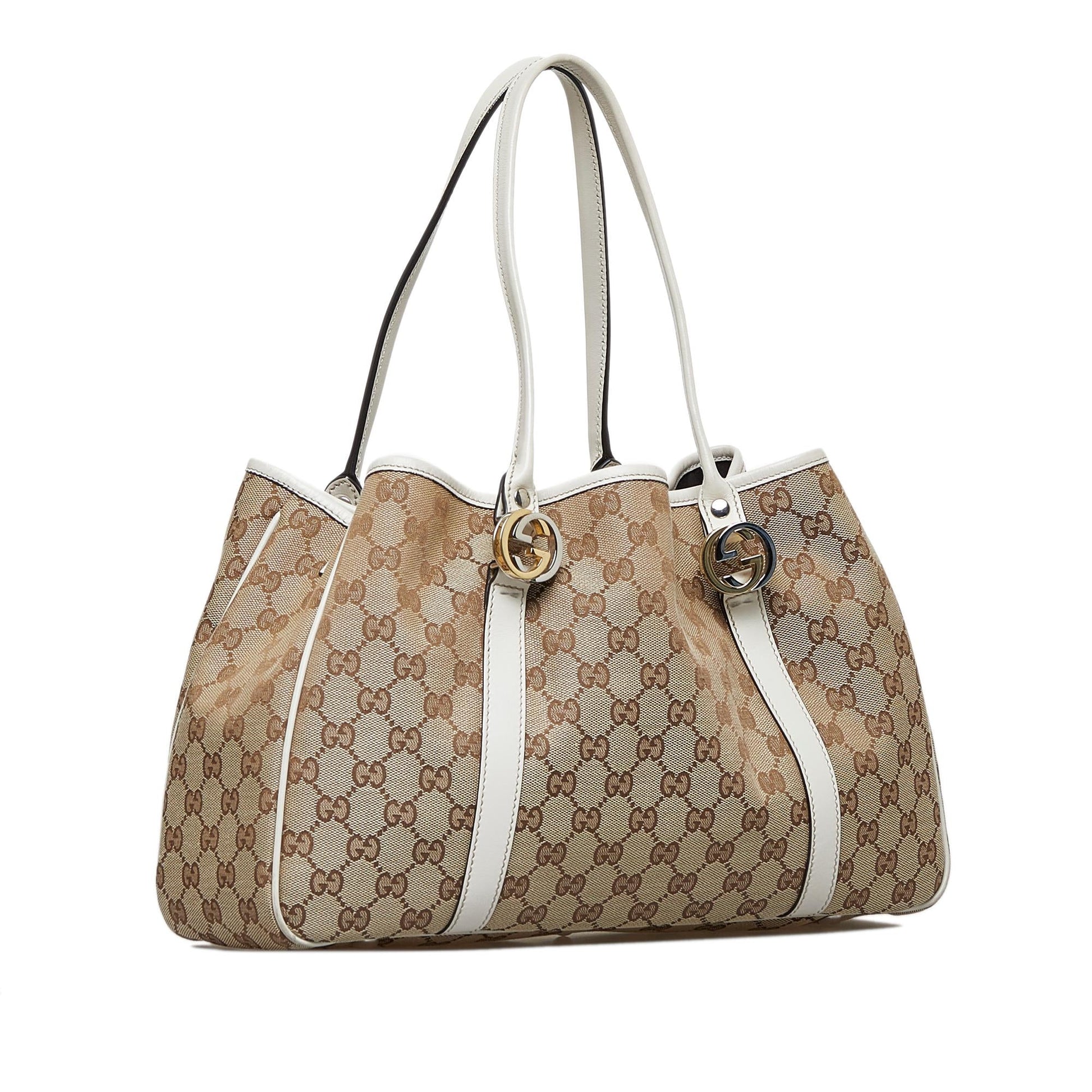 Gucci GG Twins SHG-5uIQ9f Canvas Brown Tote Bag