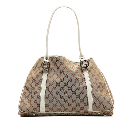 Gucci GG Twins SHG-aoHNja Canvas Brown Tote Bag