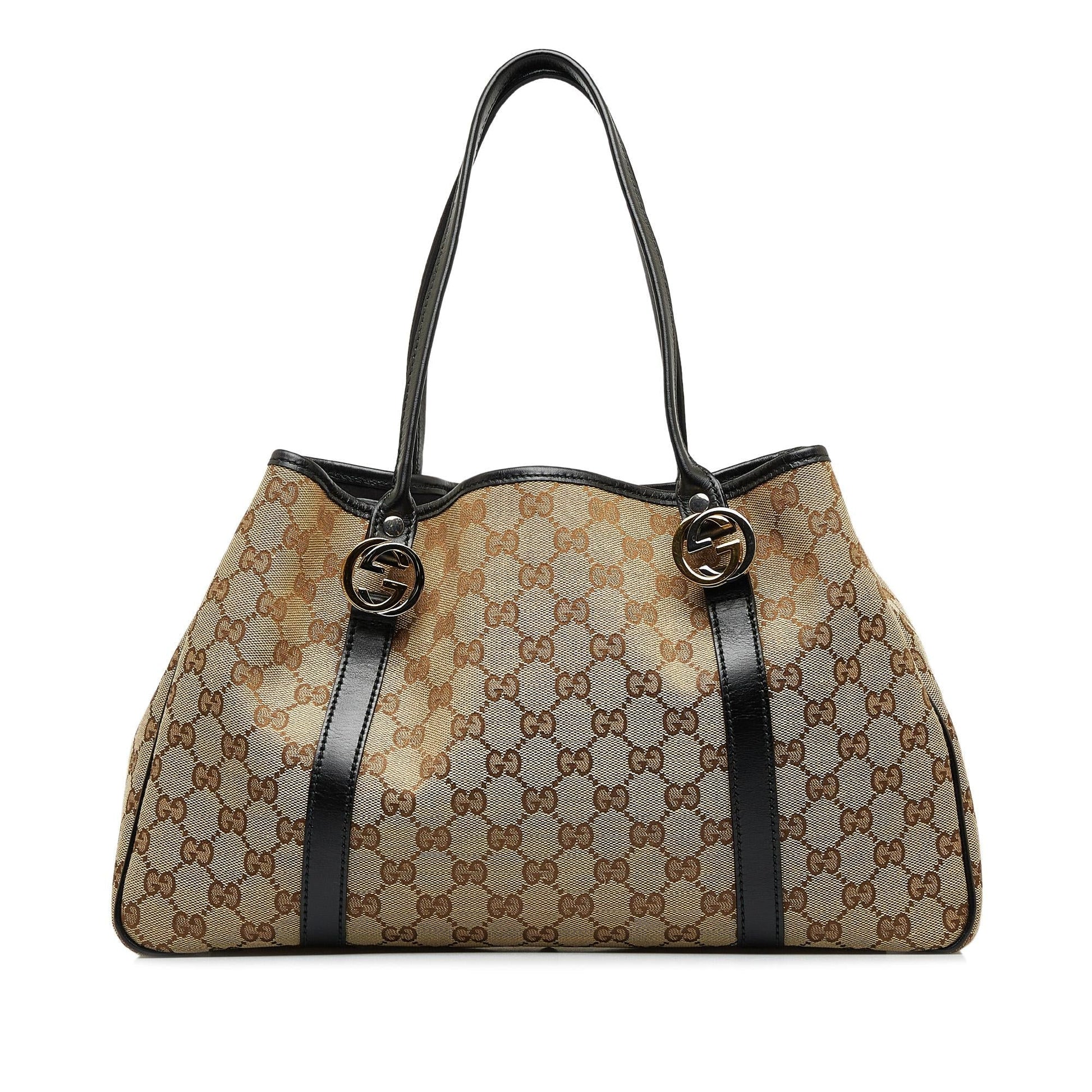 Gucci GG Twins SHG-PAjHq3 Canvas Brown Tote Bag