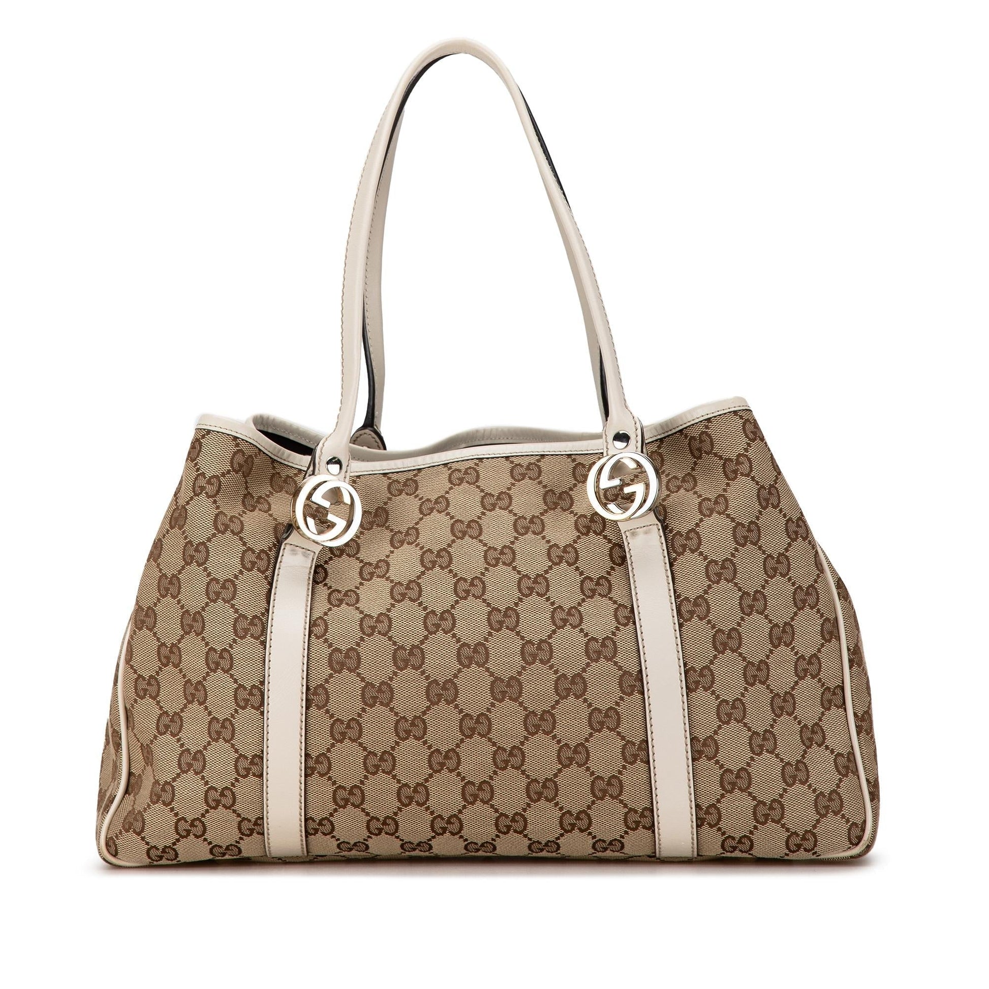 Gucci GG Twins SHG-Tw8Kwa Canvas Brown Tote Bag