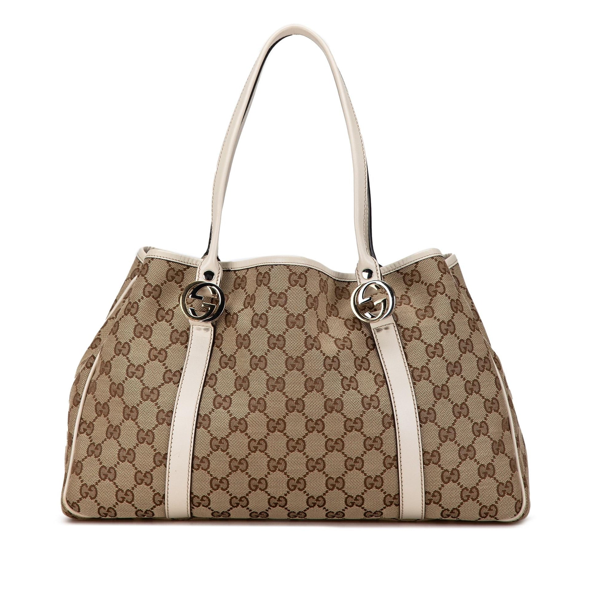 Gucci GG Twins SHG-Tw8Kwa Canvas Brown Tote Bag