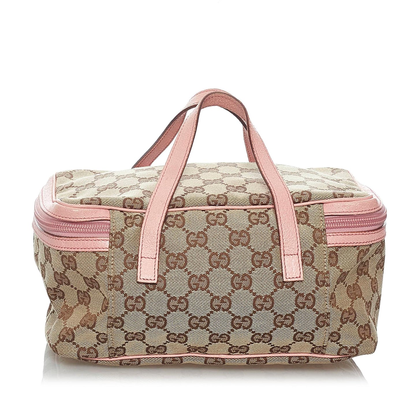 Gucci GG Vanity SHG Canvas Brown Pink Handbag