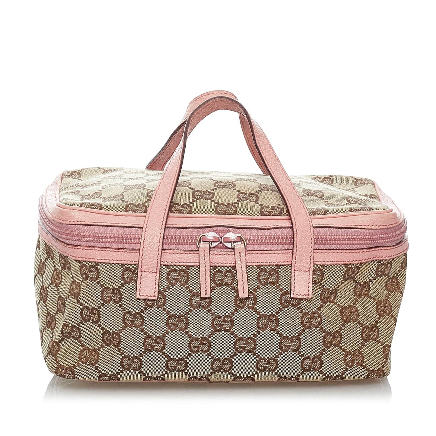 Gucci GG Vanity SHG Canvas Brown Pink Handbag
