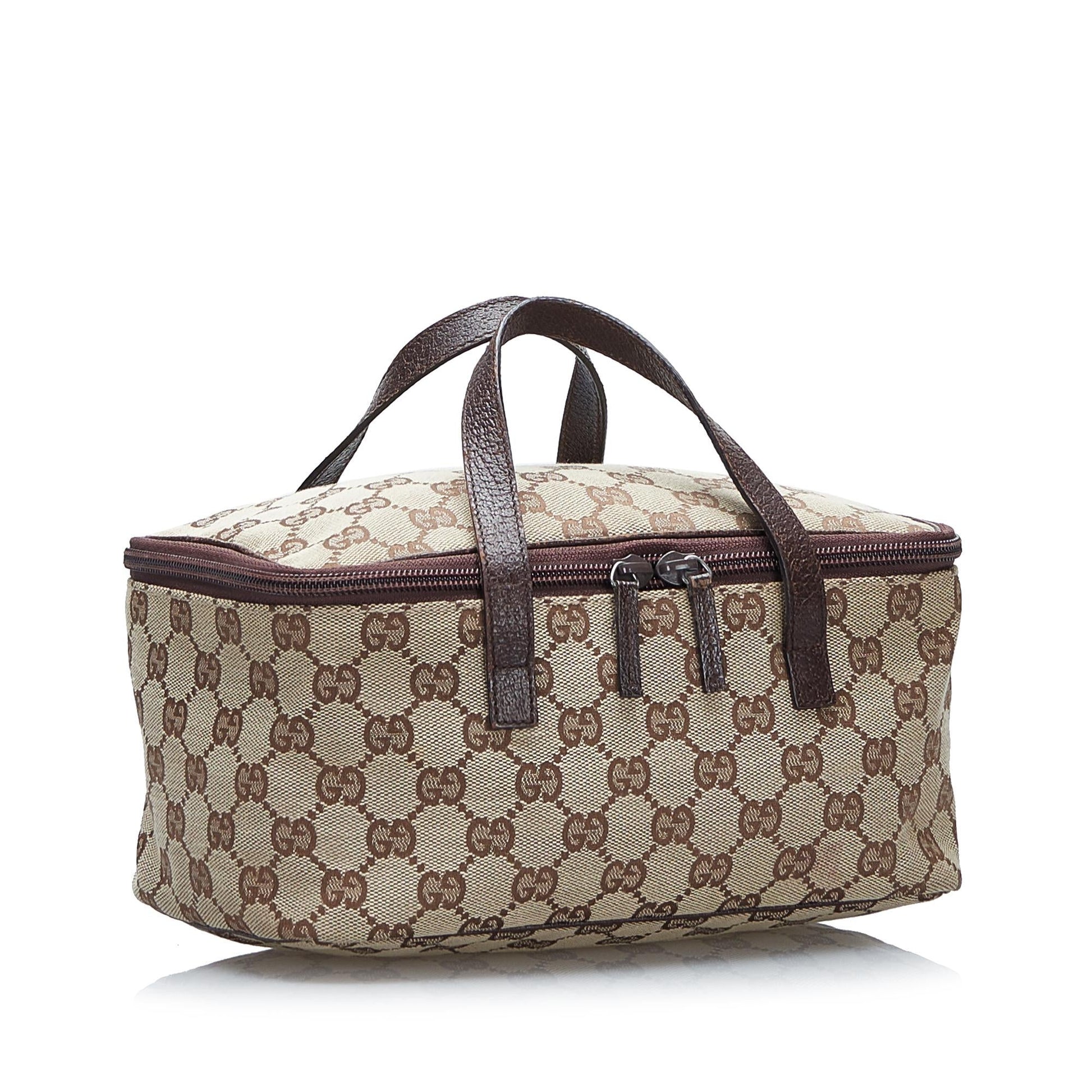 Gucci GG Vanity SHG Canvas Brown Handbag