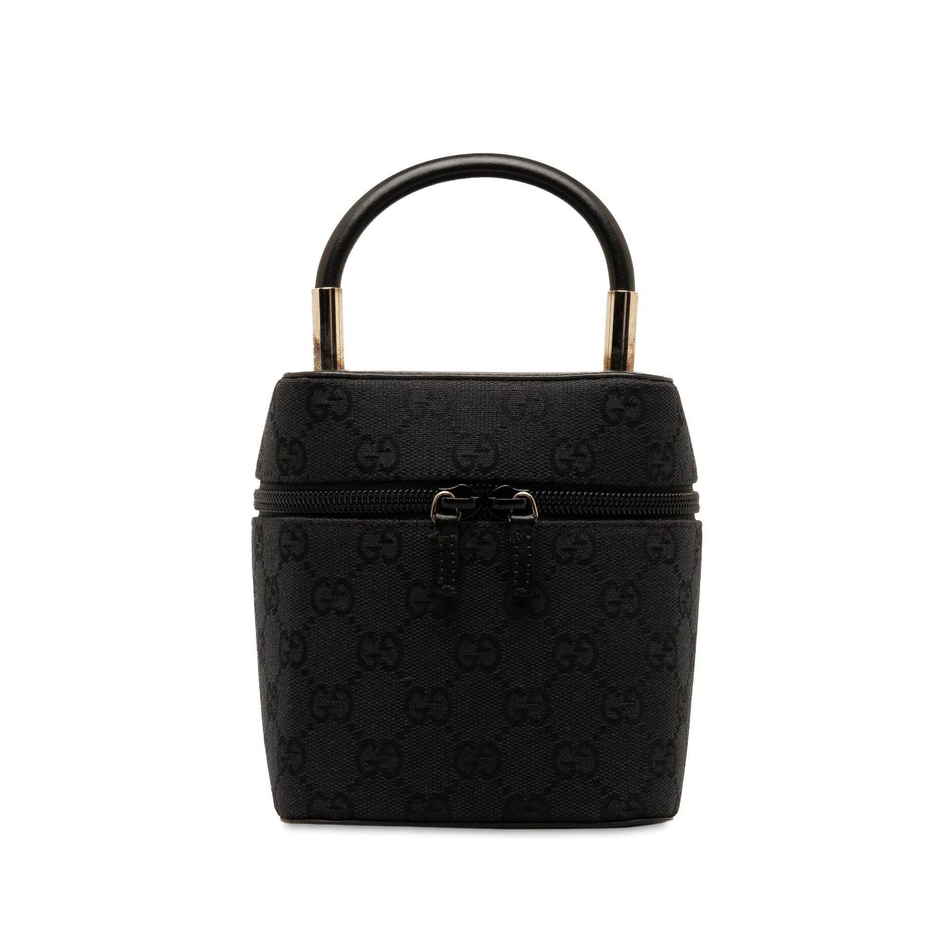 Gucci GG Vanity SHG-5kxF0Q Canvas Calf Black Handbag